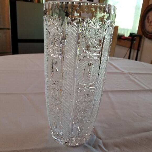 Vintage Bohemian crystal vase from Czech Republic Queen Lace - Picture 2 of 16